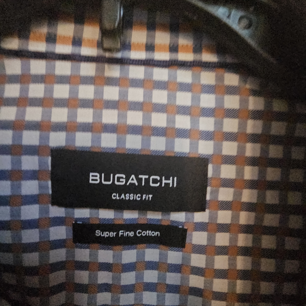 Bugatchi Men's Blue, Orange Patterned Long Sleeve… - image 3